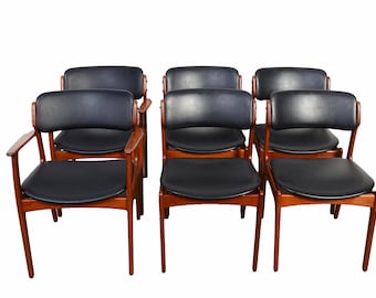 6 Teak Dining Chairs Erik Buch OD Mobler Danish Modern