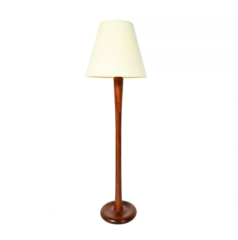 Teak Floor Lamp Curvy Wood Lamp Danish Modern Mid Century Modern image 1