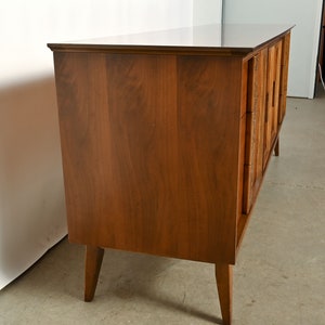 Bassett Mayan Walnut Credenza Long Dresser Mid Century Modern image 5