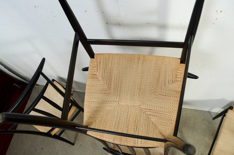 Gio Ponti Style Dining Chair Piazza Originals Set of 4 Mid Century Modern image 7