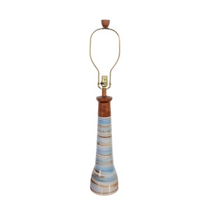Martz Lamp Ceramic and Walnut Lamp Marshall Studios Mid Century Modern