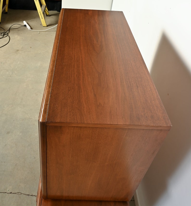 Walnut Tall Dresser United Furniture Mid Century Modern image 5