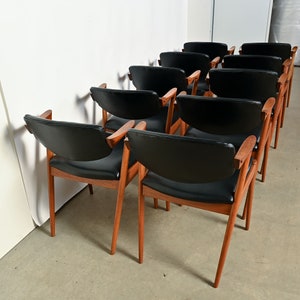 Kai Kristiansen Teak Arm Chairs Model 42 Set of 10 Danish Modern image 7