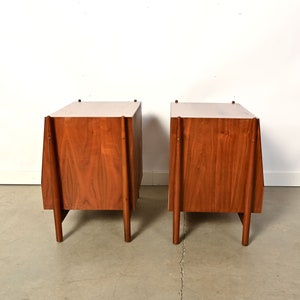 Drexel Declaration Nightstands Pair of Walnut Nightstands Mid Century Modern image 4