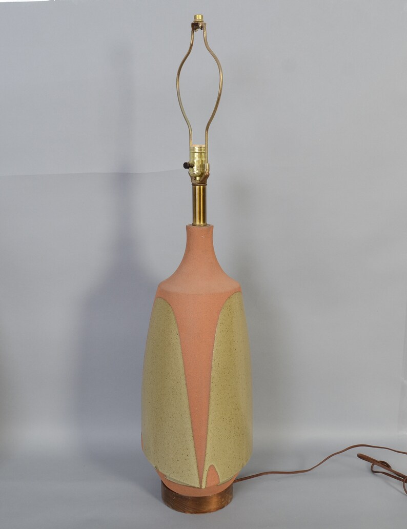 Stoneware Lamp by David Cressey for Architectural Pottery Drip Glaze Mid Century Modern image 2