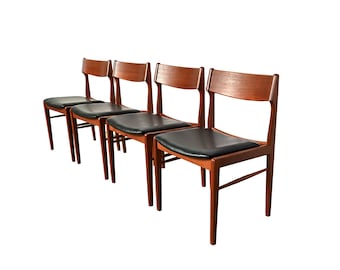 4 Teak Dining Chairs Erik Buch Style Danish Modern