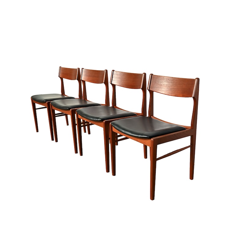 4 Teak Dining Chairs Erik Buch Style Danish Modern image 1