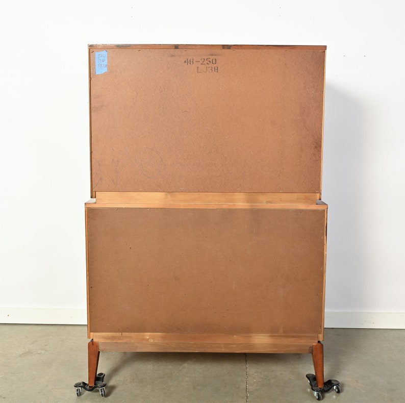 Walnut Tall Dresser United Furniture Mid Century Modern image 10