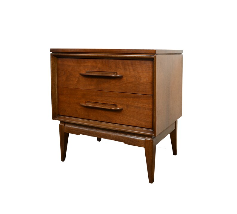 Walnut Nightstand Bassett Furniture The Impact Collection Bedroom Set Mid Century Modern