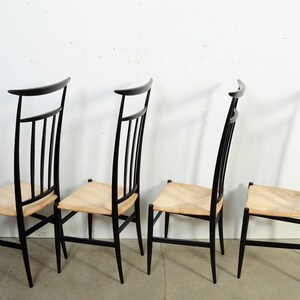 Gio Ponti Style Dining Chair Piazza Originals Set of 4 Mid Century Modern zdjęcie 6