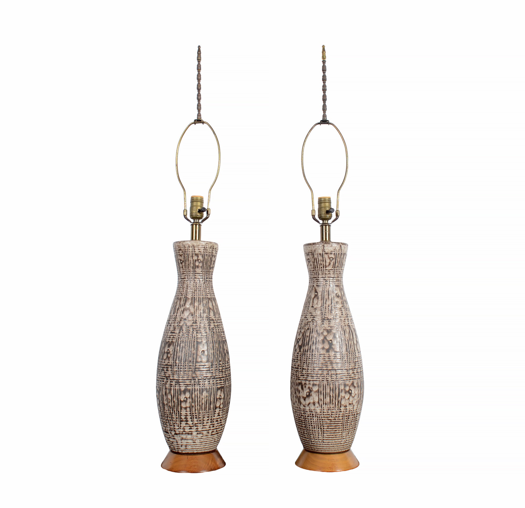 洋*家様 LE LOSANGE Rick owenceサンプリング品 Lee Rosen, Design Technics Ceramic Lamps Pair of Lamps Mid Century