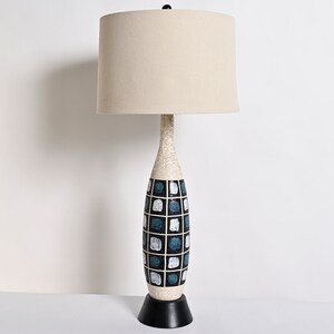 Hand Painted Table Lamp Large Lamp Mid Century Modern image 2