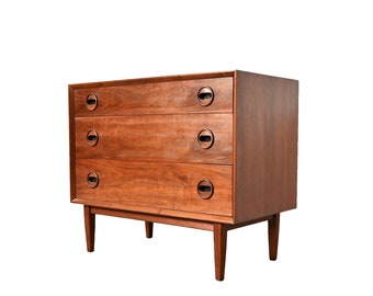 Walnut Dresser Founders Furniture Round Wood Pulls Mid Century Modern