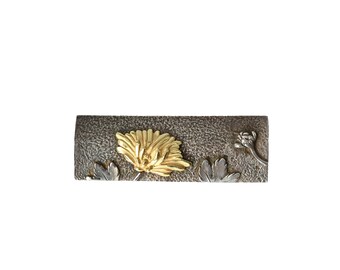 Jim Kelso Chrysanthemum Pin Sterling 18k Gold Hand Made Brooch