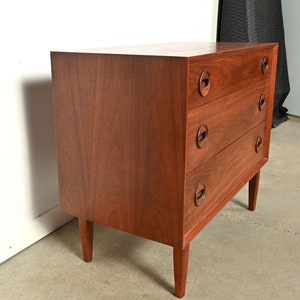 Walnut Dresser Founders Furniture Round Wood Pulls Mid Century Modern image 5