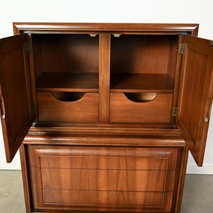Walnut Tall Dresser United Furniture Mid Century Modern image 7