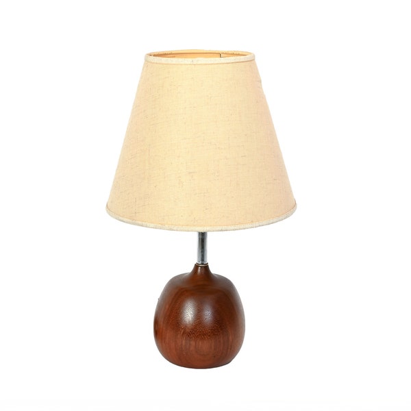 Teak Lamp Vintage Teak Turned Table Lamp Danish Modern
