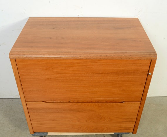 Teak File Cabinet Jesper Lateral File Danish Modern Etsy