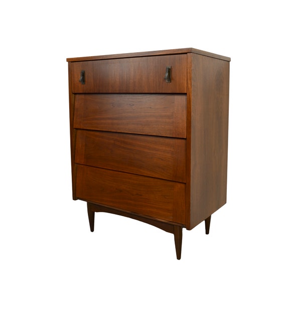 Walnut Tall Chest American Modern 1960 Bedroom Set Mid Century Modern