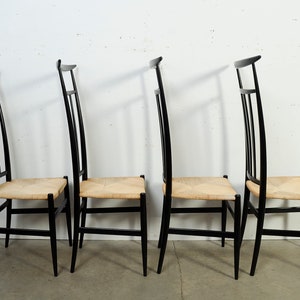 Gio Ponti Style Dining Chair Piazza Originals Set of 4 Mid Century Modern zdjęcie 3