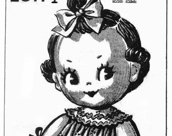 Kewpie Stoffpuppe Schnittmuster, digitales Vintage Original 1950er Jahre Versandhandel Gefüllte Socken Spielzeug & Kleidung, pdf Printable 2817T Kate Märzbank