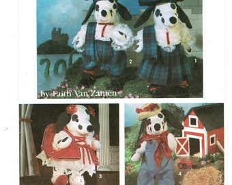 Simplicity 7864 Stuffed Dalmation Puppy Dog & Clothes Sewing Pattern, 3 outfits for 15 inch boy girl dolls, Complete 1990s UNCUT FF