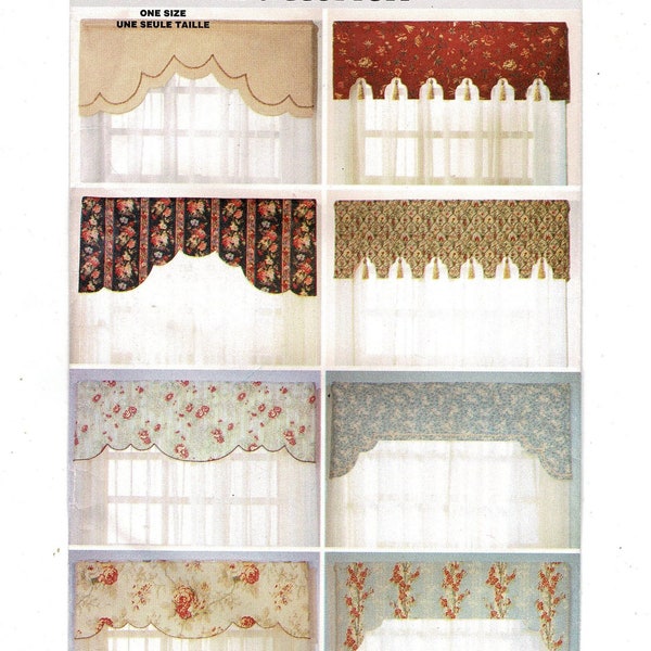 Butterick 6568 Reversible Window Valances Sewing Pattern, for 36, 42 & 48 inch windows, Complete 2000 Uncut