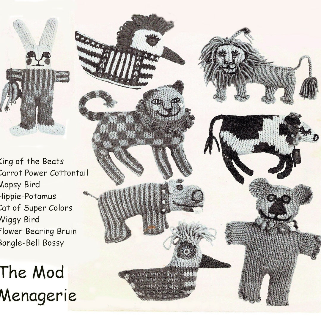PDF Mod Soft Stuffed Animal Toys to Knit Instant Download Etsy