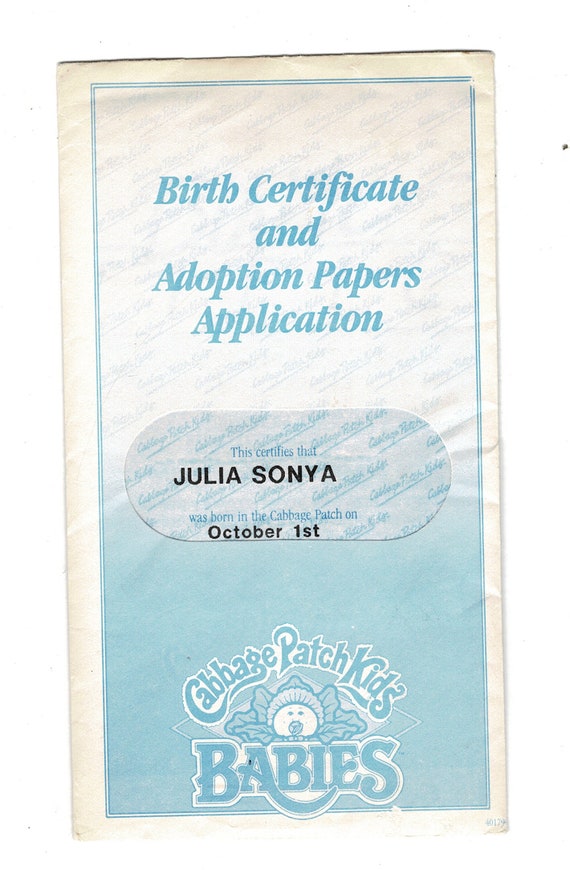 printable blank cabbage patch birth certificate printable blank cabbage patch birth certificate