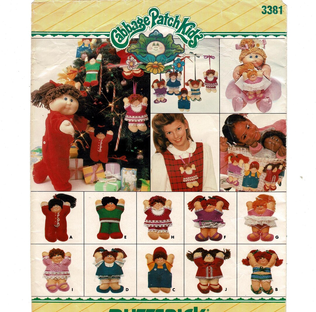 UNCUT 1980s Cabbage Patch Kids Sewing Pattern Christmas Tree Ornaments ...