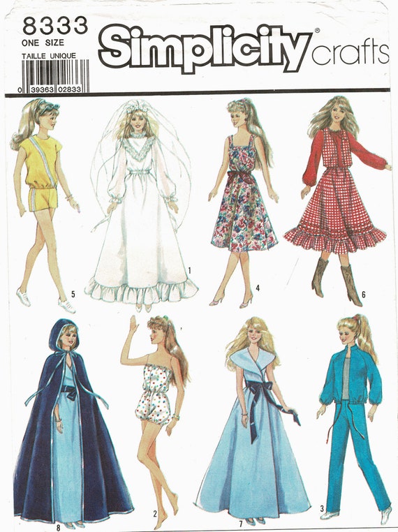 Uncut Simplicity 8333 A Doll Clothes Sewing Pattern 11 Etsy