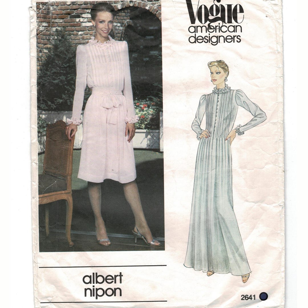 Vogue Ruffles Vogue 2641 Elegant Dress Woman Sewing Pattern, Tucks & Ruffles, Albert ...