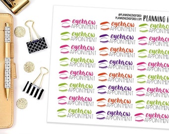Eyebrow Appointment Sticker, set of 32 Brow Appointment, Beauty Appointment Sticker, Waxing Planner Sticker