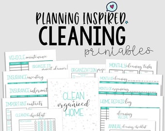 Cleaning Schedule, Cleaning Checklist, PDF Cleaning Planner, 14 Pages, US Letter Size & Half Letter Size, Instant Download, Editable