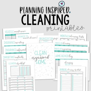 Cleaning Schedule, Cleaning Checklist, PDF Cleaning Planner, 14 Pages, US Letter Size & Half Letter Size, Instant Download, Editable