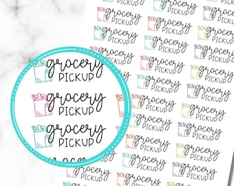 Grocery Pickup Planner Stickers, Set of 36 Grocery Shopping, Groceries, Pick Up Groceries Stickers