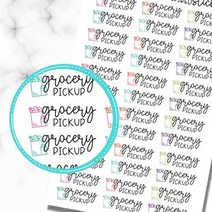 Grocery Pickup Planner Stickers, Set of 36 Grocery Shopping, Groceries, Pick Up Groceries Stickers