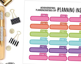 Dinner Stickers, Set of 24 Meal Planning Stickers