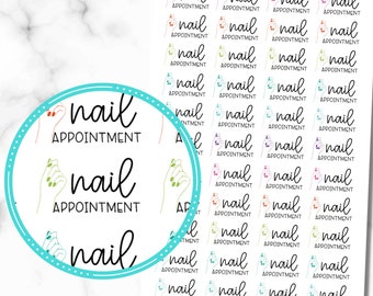 Nail Appointment Planner Stickers, Set of 44 Nail Appointment Stickers, Manicure Stickers, Pedicure Stickers