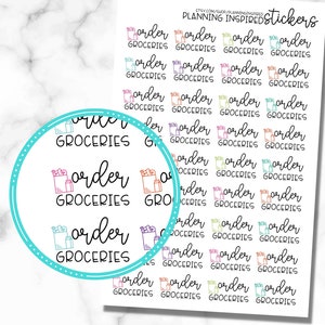 Order Groceries Planner Stickers, Set of 36 Grocery Shopping, Groceries, Grocery Order Stickers