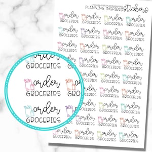 Order Groceries Planner Stickers, Set of 36 Grocery Shopping, Groceries, Grocery Order Stickers