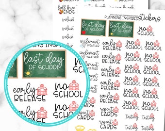 School Stickers, School Stickers for Planner, set of 70+ School Planner Stickers - TWO sheets of stickers in this set!