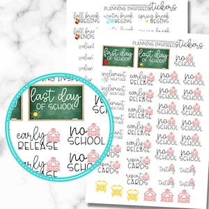 School Stickers, School Stickers for Planner, set of 70+ School Planner Stickers - TWO sheets of stickers in this set!