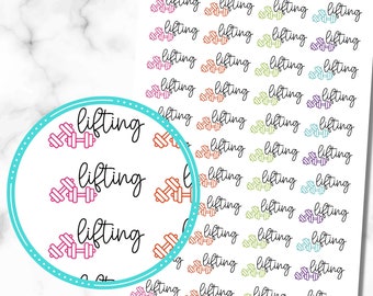 Lift Stickers, Strength Training Stickers, Workout Stickers, Set of 44 Workout Planner Stickers, Exercise Stickers