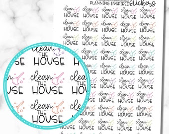 Pegatinas de limpieza, pegatinas para tareas domésticas, limpiar la casa, juego de 45 pegatinas para agenda