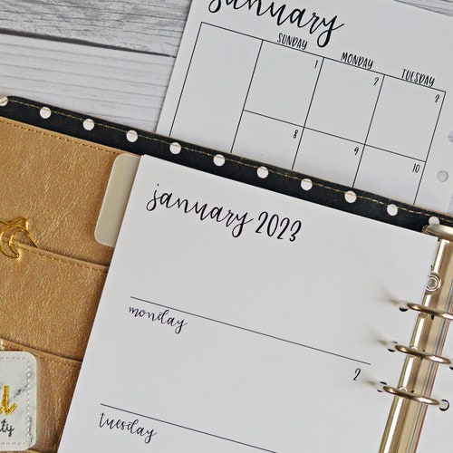 Printed A5 Dated Weekly Planner Inserts Weekly Horizontal Etsy