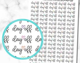 Day Off Planner Stickers, Day Off Stickers, Off Day Stickers, set of 80 day off stickers for your planner