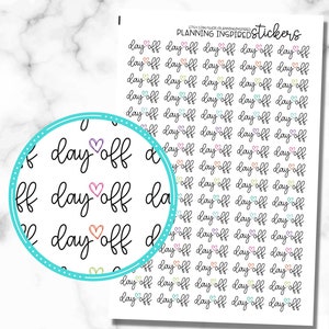 Day Off Planner Stickers, Day Off Stickers, Off Day Stickers, set of 80 day off stickers for your planner