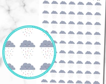 Weather Icon Stickers, Weather Stickers for planners, Rain Stickers, set of 63 Planner Stickers