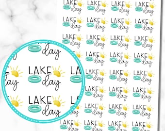 Lake Day Stickers, Planner Stickers, Lake Stickers, Summer Stickers,  Set of 32 Lake Day Planner Stickers